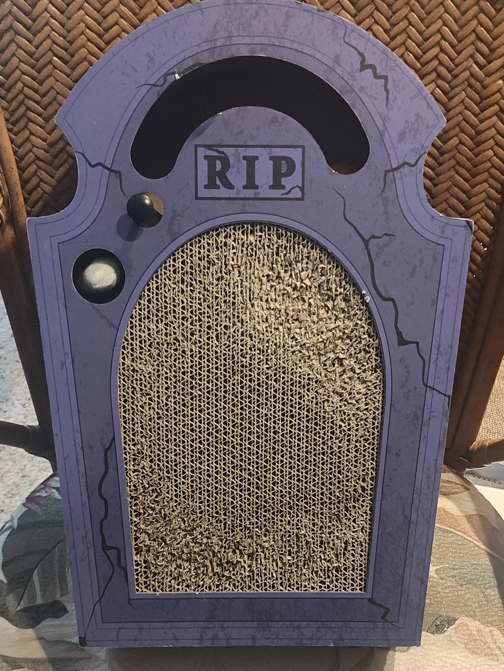 PETS: CAT SCRATCHER TOY: RIP HALLOWEEN POP-UP GHOST & BALL